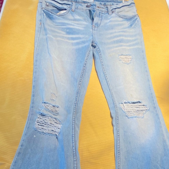 Free People Distressed Jeans 27 boho Long - Picture 1 of 3